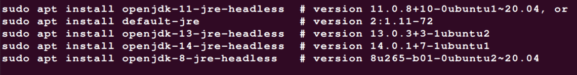 Apt install openjdk