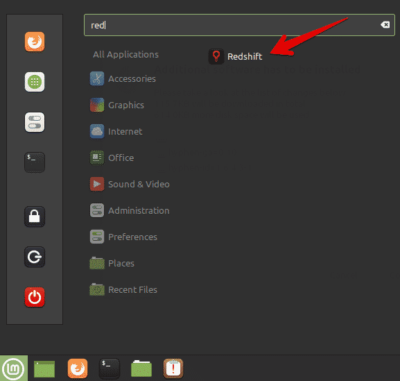 Настройка redshift linux mint