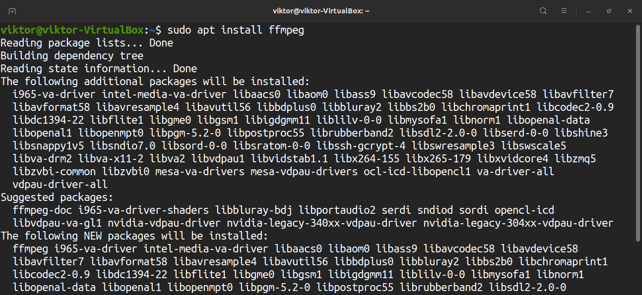cannot install ffmpeg ubuntu