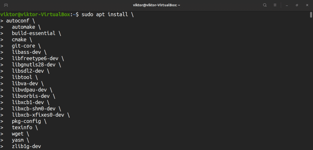 install ffmpeg on ubuntu 16.04