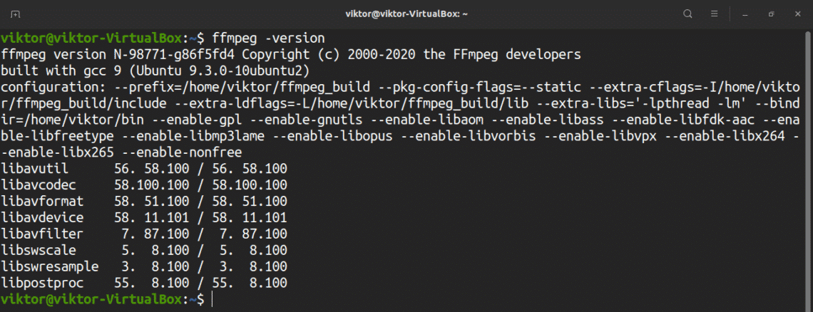 installing ffmpeg linux