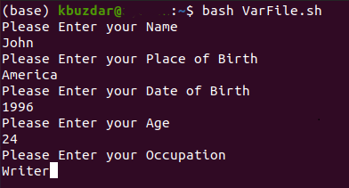 Bash set