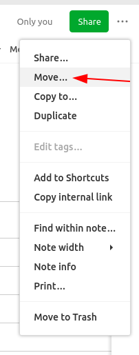 evernote shortcut for bullet points