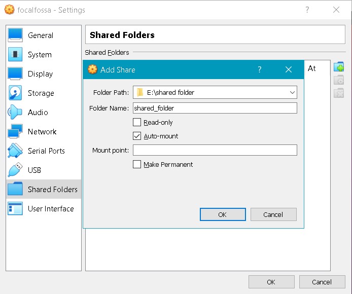 virtualbox shared folder