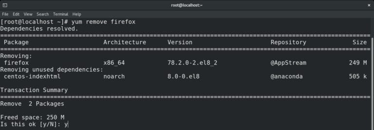 How Do I Uninstall A Yum Package 