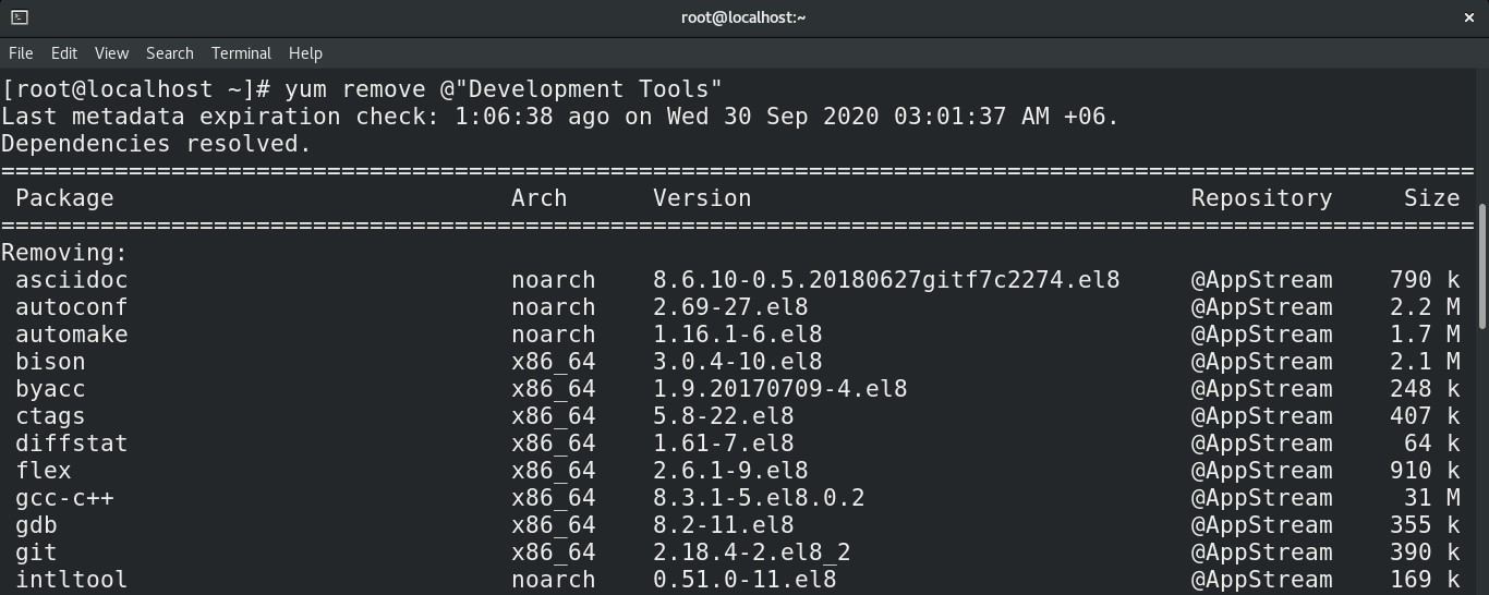 Yum installed packages. How to check if your install package.