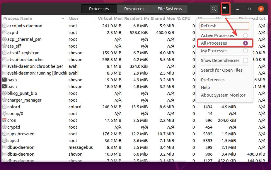 linux track memory usage of process