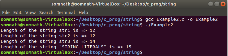 String Length in C Language