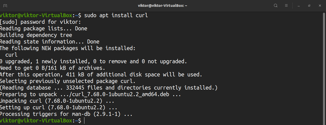 linux how to install curl