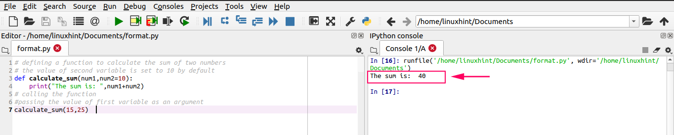 python functions linux hint