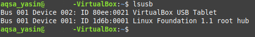 linux lsusb command