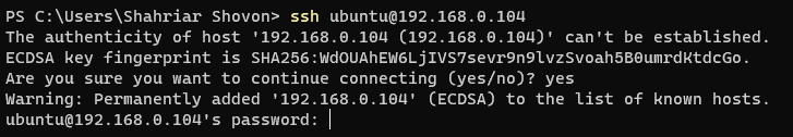 Accessing the Ubuntu Server 20.04 LTS Remotely via SSH 3