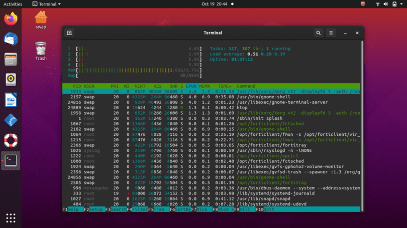 ubuntu system monitor taskbar