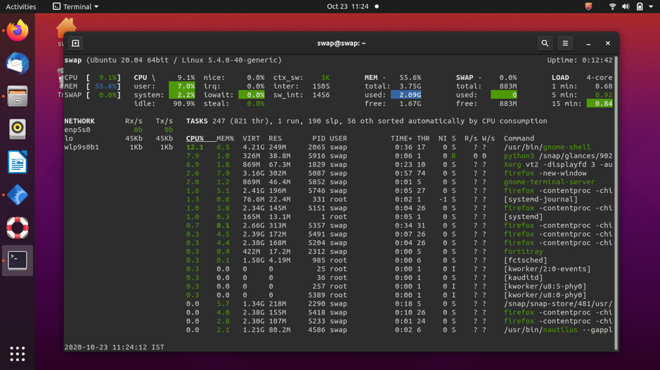 linux terminal system monitor