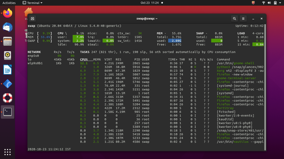 linux web monitor php