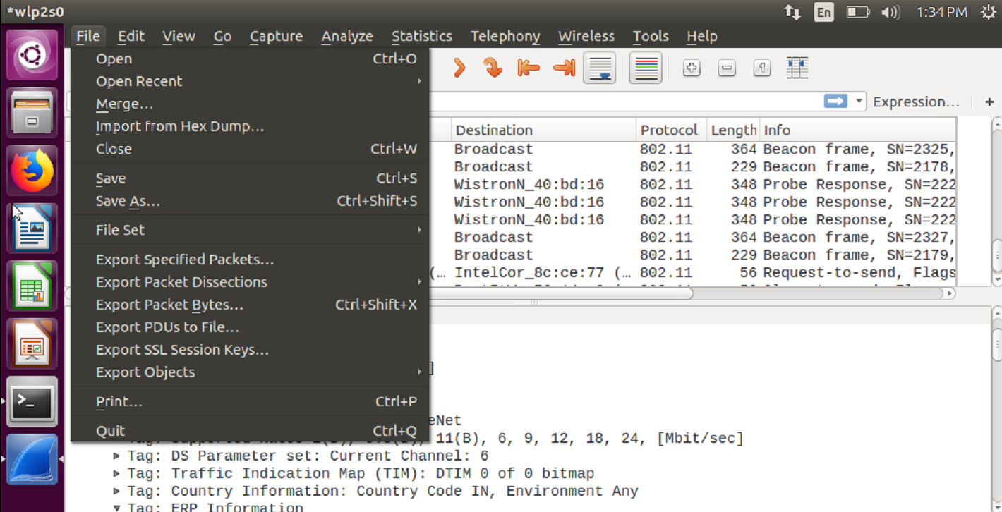 wireshark capture wifi traffic