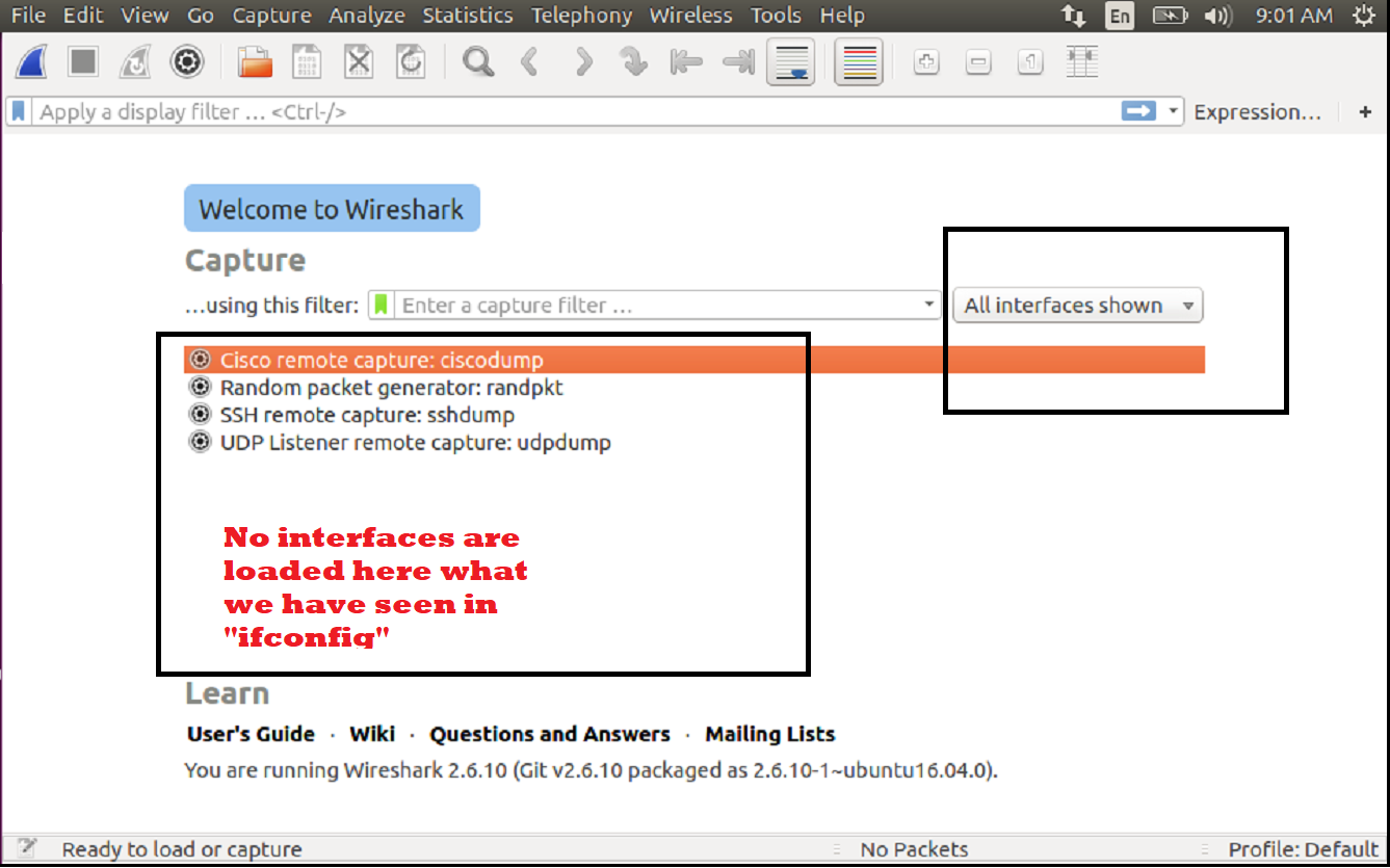 how to fix wireshark no interfaces found