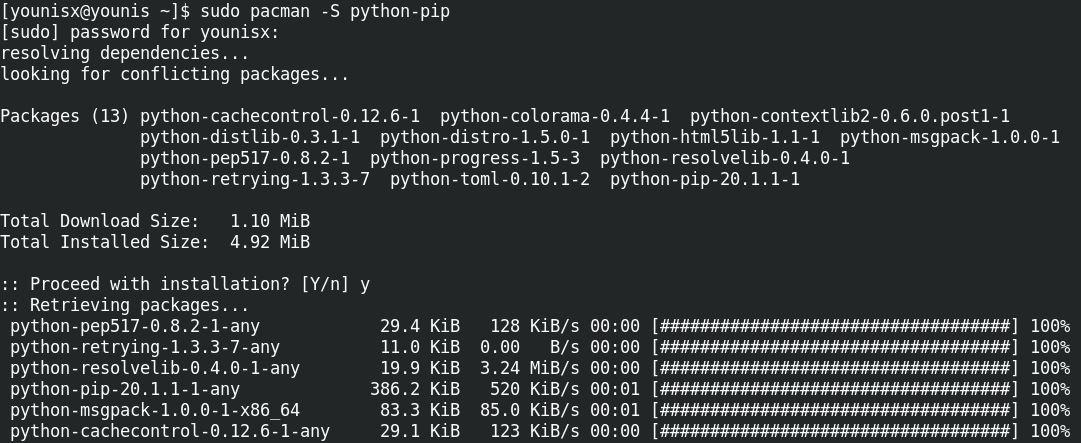 arch-linux-pip-python