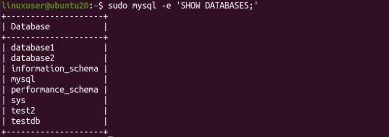 create database mysql linux