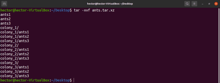 linux untar tar file