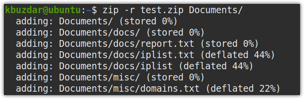 Unzip Linux. Zip directory
