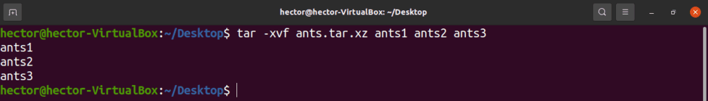 linux untar to a specific directory