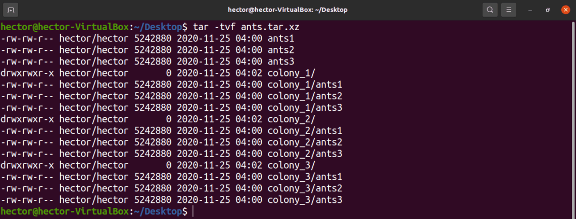 untar command in linux
