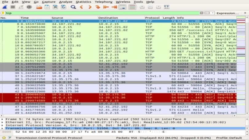 what ports does wireshark use