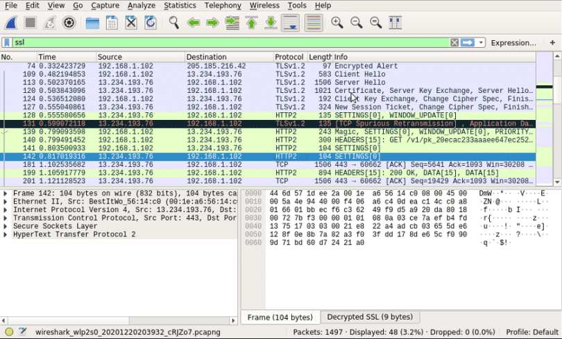 wireshark packet capture web traffic only
