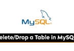 Delete/Drop a Table in MySQL