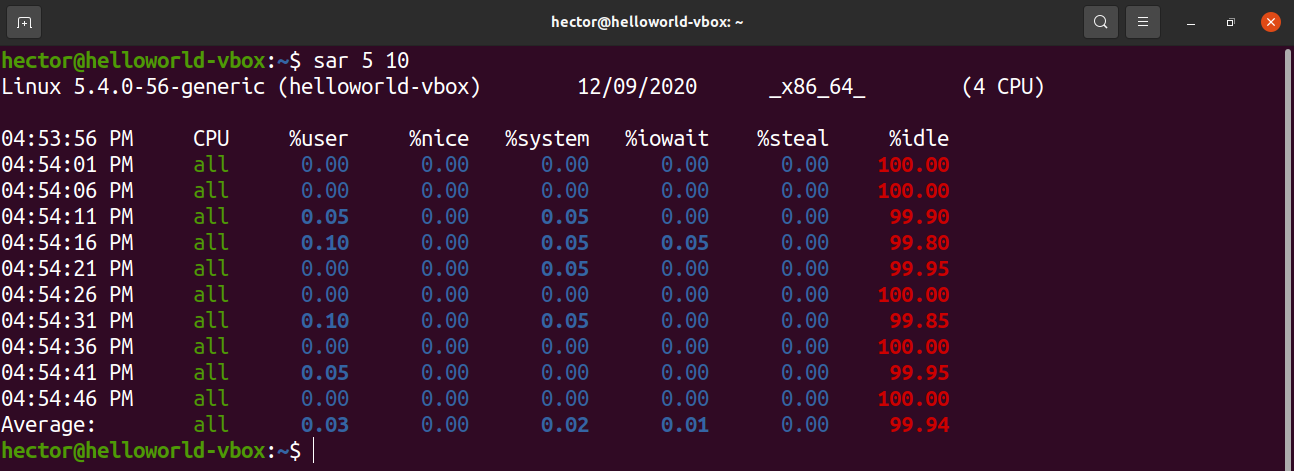 command to check cpu utilization in linux