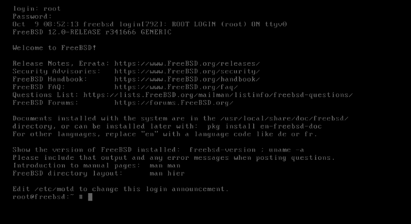 Freebsd 12 установка и настройка uefi