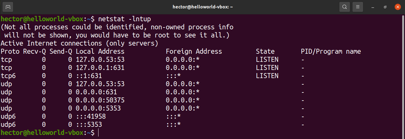 Linux ports. Узнать номер порта TCP В линукс.