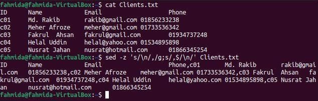 How To Replace Newline With Comma Using The sed Command