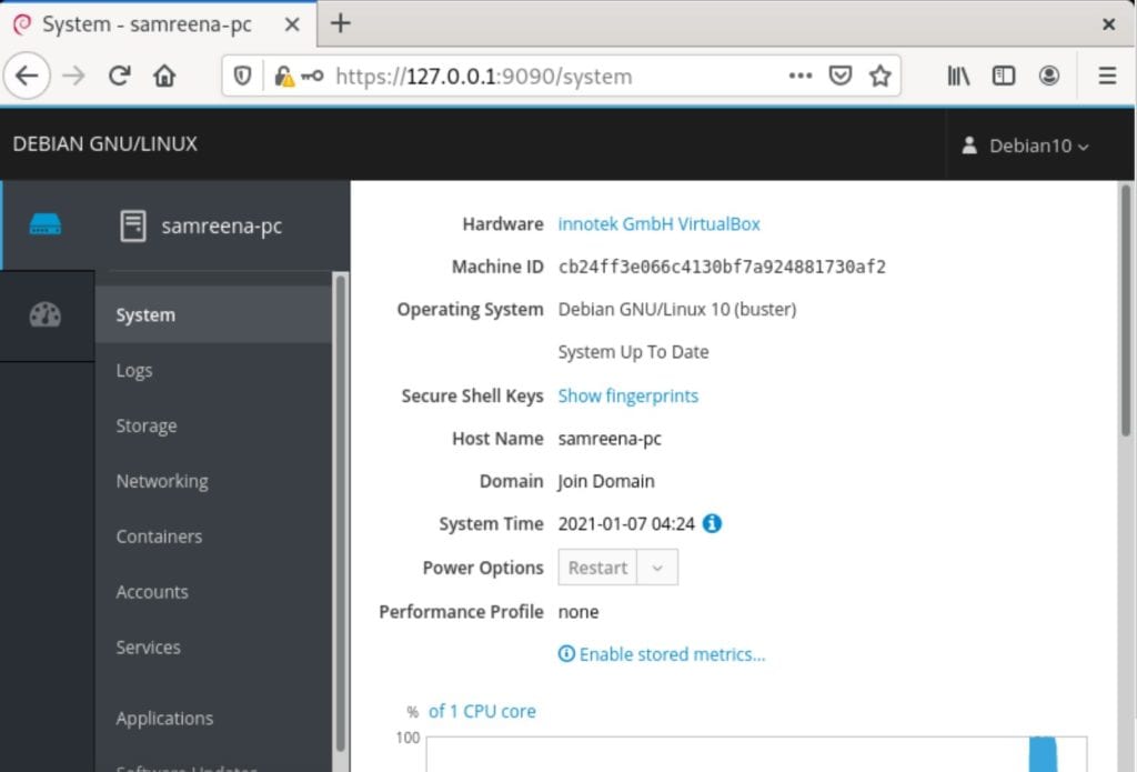 Cockpit debian 10 настройка