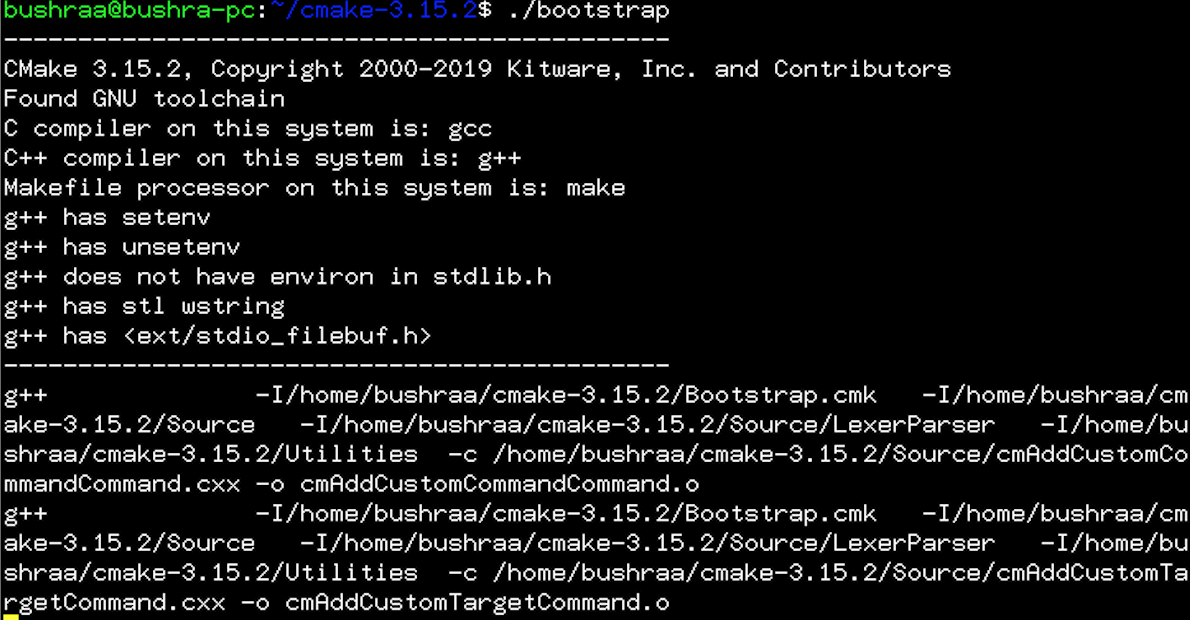 update cmake linux terminal