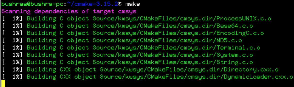 cmake linux command