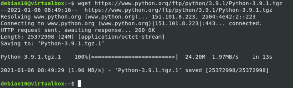 Как установить python debian