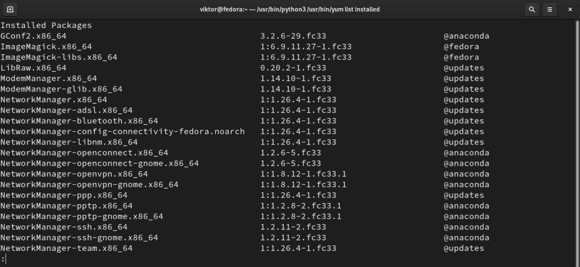 Yum installed packages. В чем разница Yum update и Yum install?.