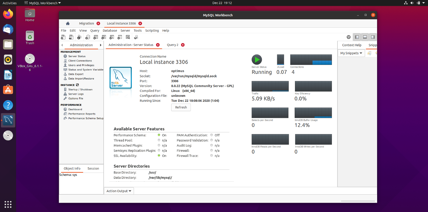 Mysql workbench ubuntu не подключается