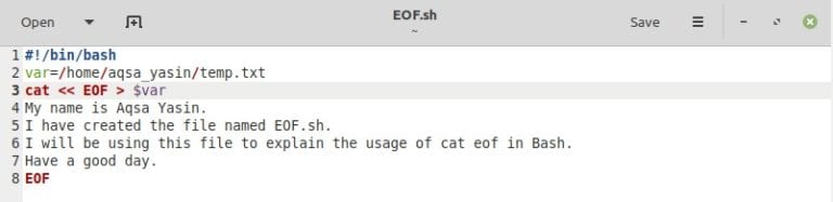 What Is Cat EOF In Bash Script 