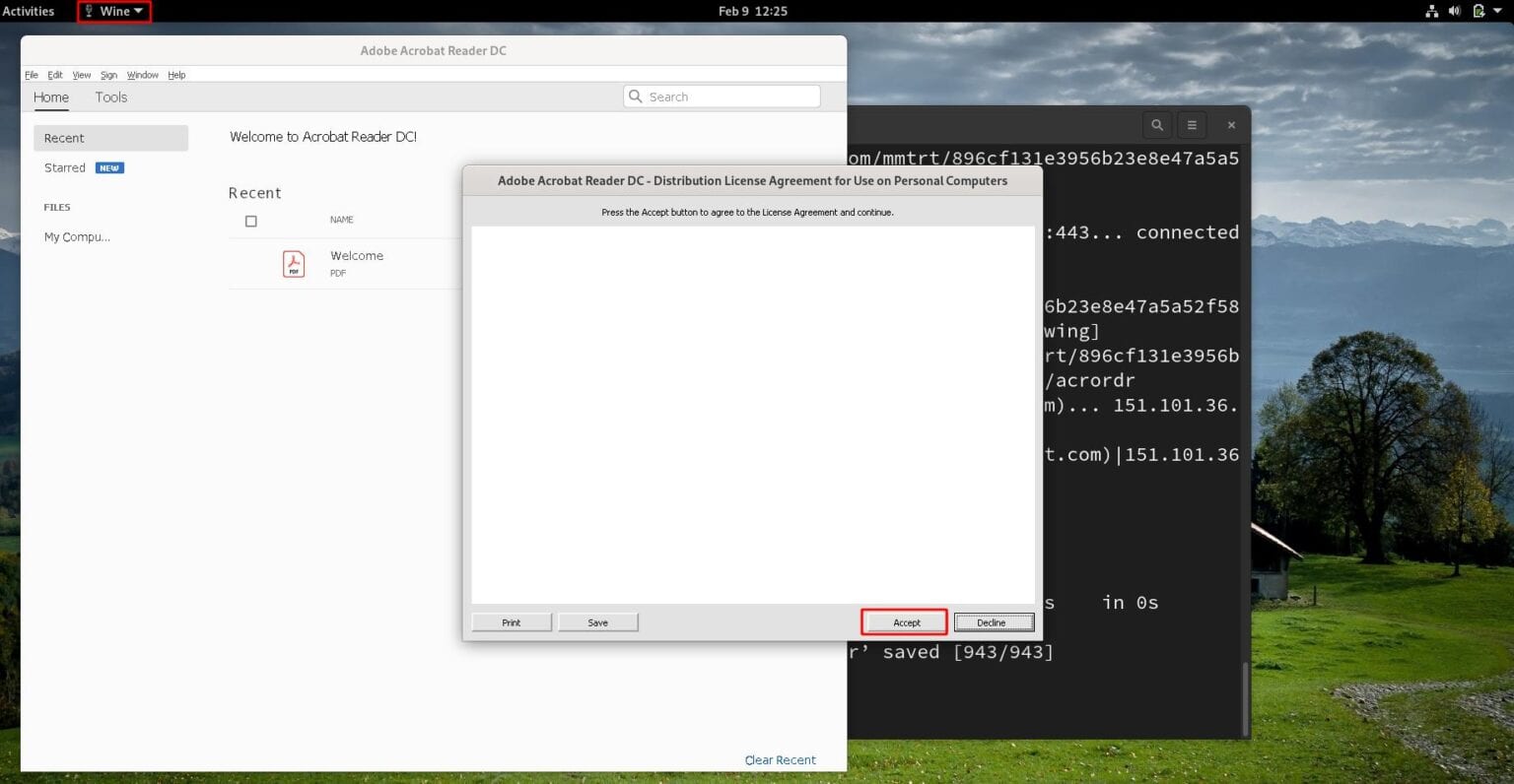 how to open adobe reader from command prompt