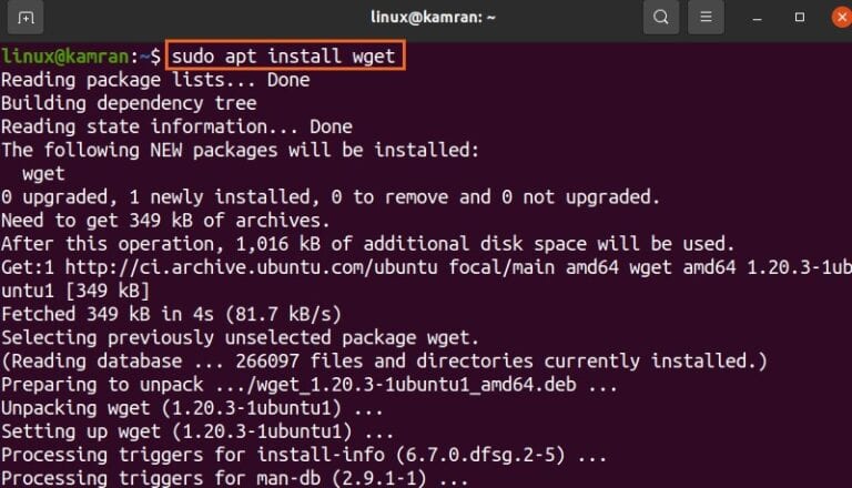 install wget linux