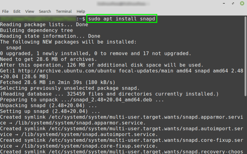 Snap команда не найдена linux mint
