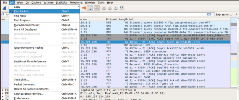 wireshark filter clear text password