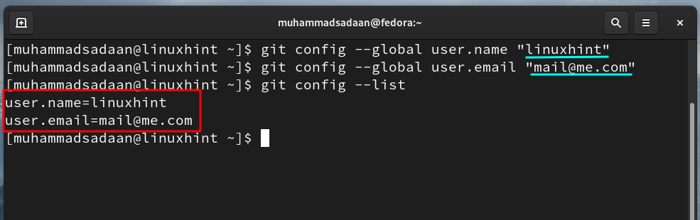 Global config user