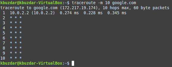 Traceroute linux