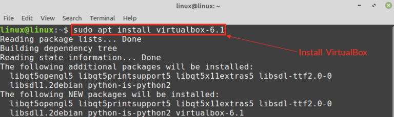how to install linux mint on virtualbox