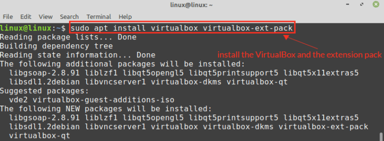 how to use virtualbox on linux mint