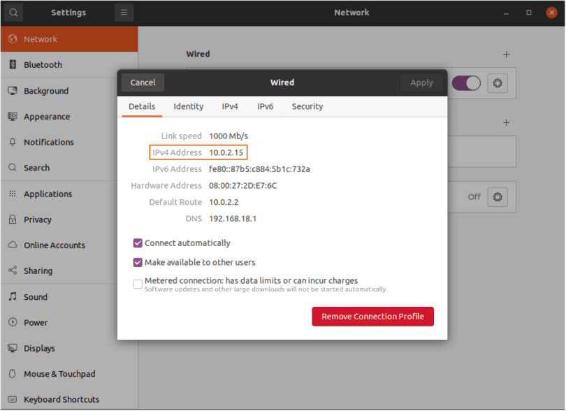 Узнать адрес ubuntu. Узнать адрес ubuntu